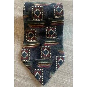 VTG Givenchy Monsieur 100% Imported Silk Made In USA Geometric Tie 4” X 56”